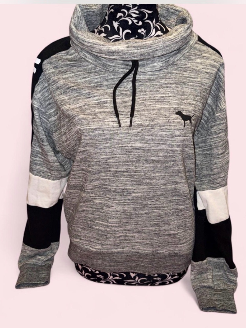 Victoria's Secret PINK Cowl Neck Colorblock Pullover Sweatshirt